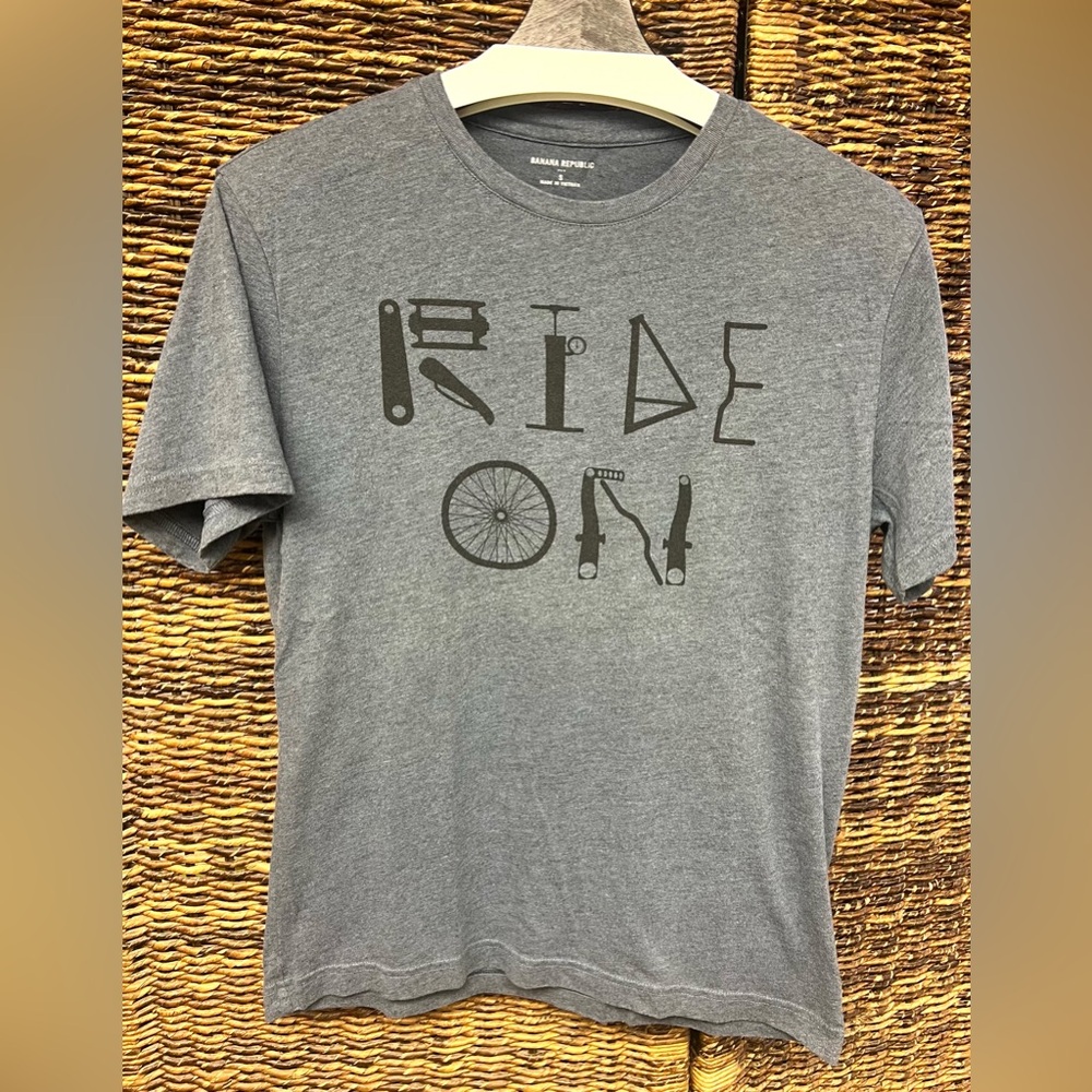 Banana Republic - Blue/Gray Graphic T-Shirt, Size: Small,‎ Bike On